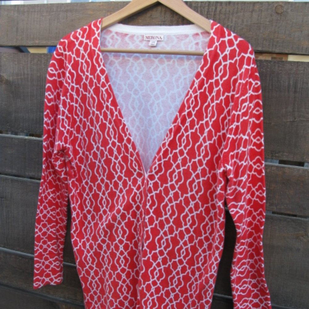 Merona Orange Cardigan Size L
